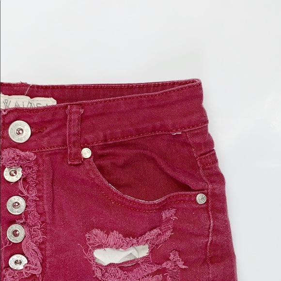 WAIMEA Cuttoff Shorts Size 5 Burgundy - Picture 4 of 7